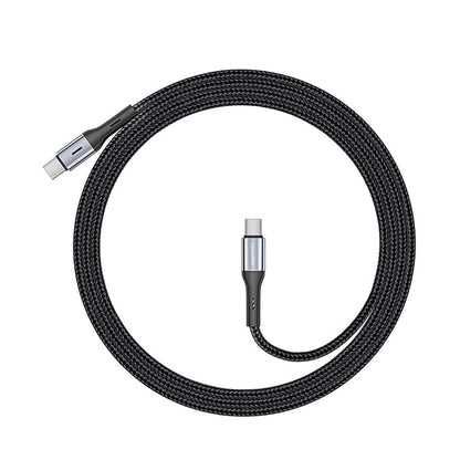 amazon basics Type C To Type C Braided 60W Charging Data Cable (Black/Blackish Green - 1.2 Meter), Black