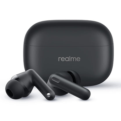 Realme Buds T310 True Wireless in-Ear Earbuds with 46dB Hybrid ANC, 360° Spatial Audio, 12.4mm Dynamic Bass Driver, Upto 40Hrs Battery and Fast Charging (Vibrant Black)