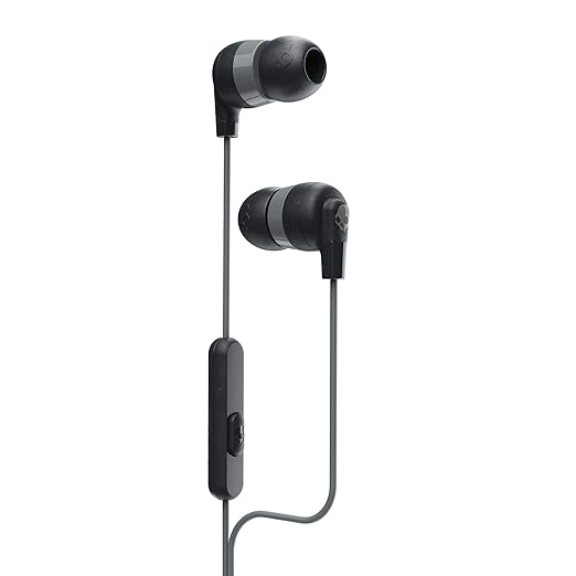 Skullcandy Ink'd+ in Ear Wired Earbuds, Microphone, Works with Bluetooth Devices and Computers -Black Gray