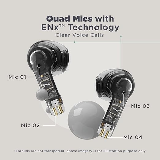 boAt Airdopes Atom 81 Truly Wireless in Ear True Wireless Earbuds W/Upto 50H Playtime, Quad Mics Enx Tech, 13MM Drivers,Super Low Latency(50Ms), ASAP Charge, BT V5.3(Opal Black)