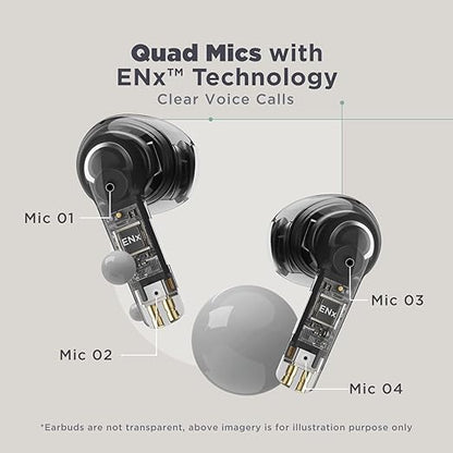 boAt Airdopes Atom 81 Truly Wireless in Ear True Wireless Earbuds W/Upto 50H Playtime, Quad Mics Enx Tech, 13MM Drivers,Super Low Latency(50Ms), ASAP Charge, BT V5.3(Opal Black)