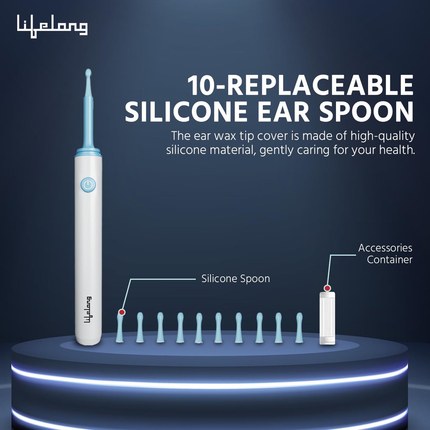 Lifelong Ear Cleaning Tool with Camera - Rechargeable Ear Cleaner – Ear Wax Removal – Wireless with USB Charging Cable – Disposable Rubber Ear Buds (LLEC09)