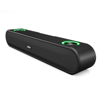 GOVO Gosurround 220 16W Bluetooth Sound Bar, 2000 Mah Battery, 2.0 Channel with 52Mm Drivers, Multicolor Led Lights with TWS, Aux, Bluetooth and USB (Platinum Black),