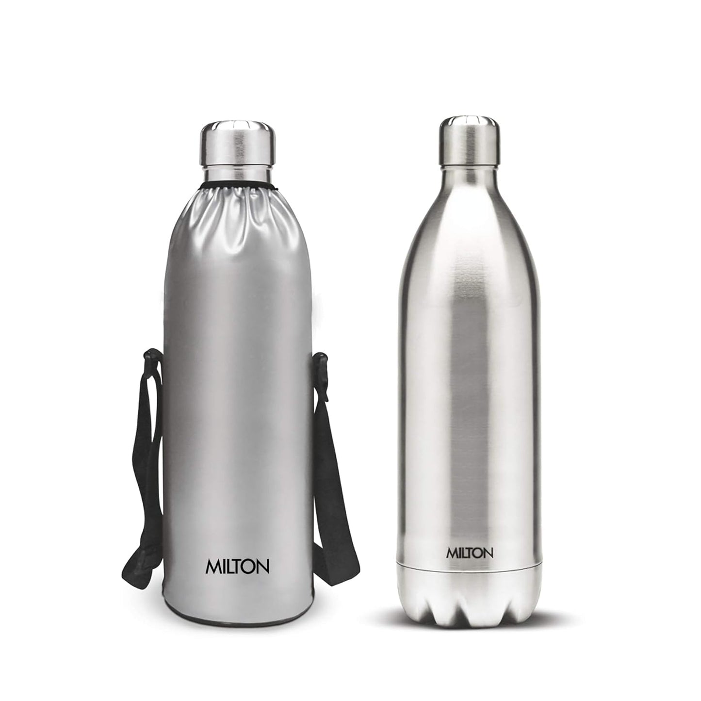 Milton Duo DLX 1800 Thermosteel Water Bottle 1700 ml, 24 Hr Hot and Cold I Leak Proof Lid, ISI Certified I Vacuum Insulated I for Office, Gym, School I Silver