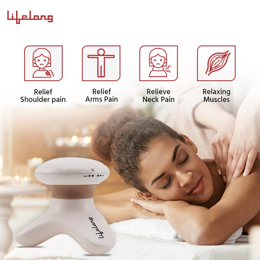 Lifelong Battery Powered Mini Head and Body Massager, Brown LLM09