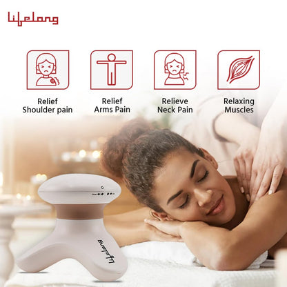 Lifelong Battery Powered Mini Head and Body Massager, Brown LLM09