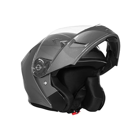 Royal Enfield Mod Adroit MLG Modular Face helmet | Certification: ISI | Impact Protection: High-density EPS liner | Polycarbonate Visor | Micrometric lock | BLACK M