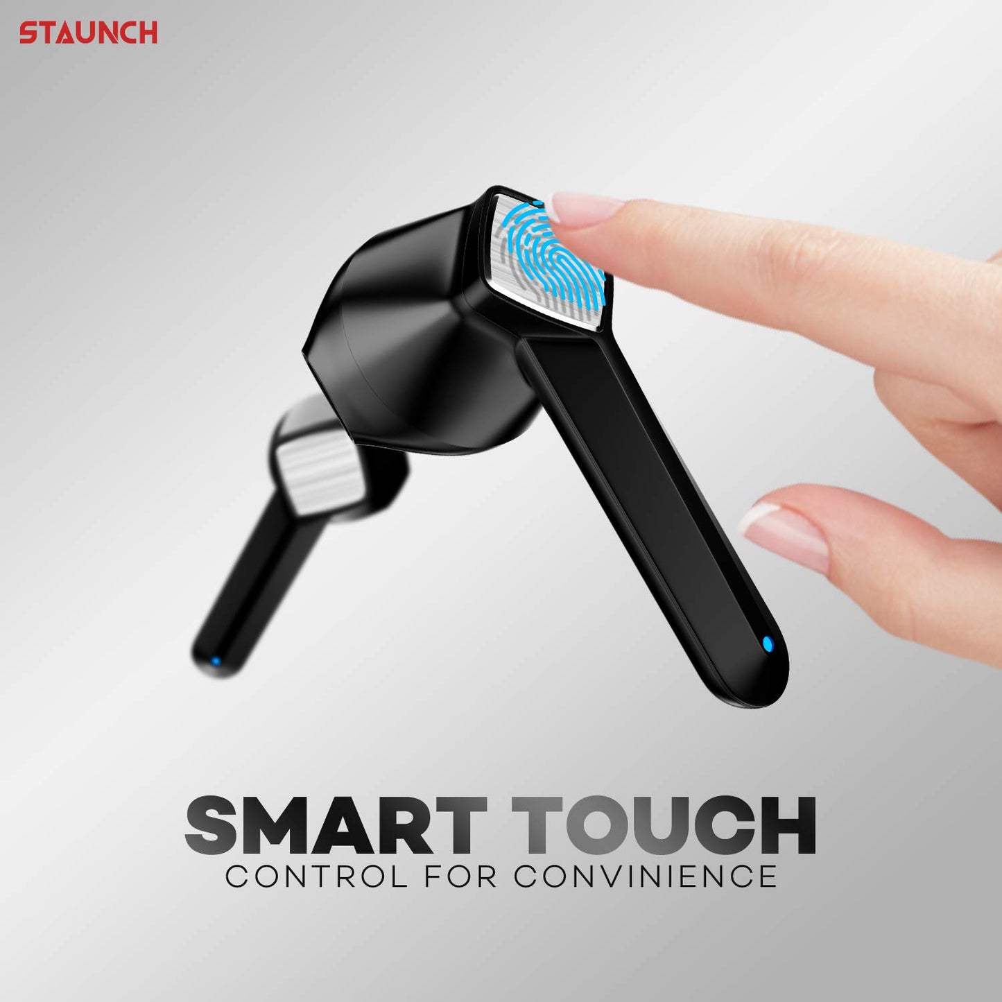Staunch Boom 350 (TWS) Up to 17 Hours Playback With Case , Touch Control , Type-C Fast Charging, Sweat and Splash Resistance HD Sound ,Deep Bass , Multifunction Control , Voice Assistant (Black)