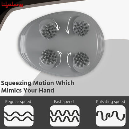 Lifelong Rechargeable Electric Head & Scalp Kneading Massager, 4 Speed Modes, Handheld Portable Head Massager for Hair Growth, Deep Clean and Stress Relieving, (LLM603, Black)