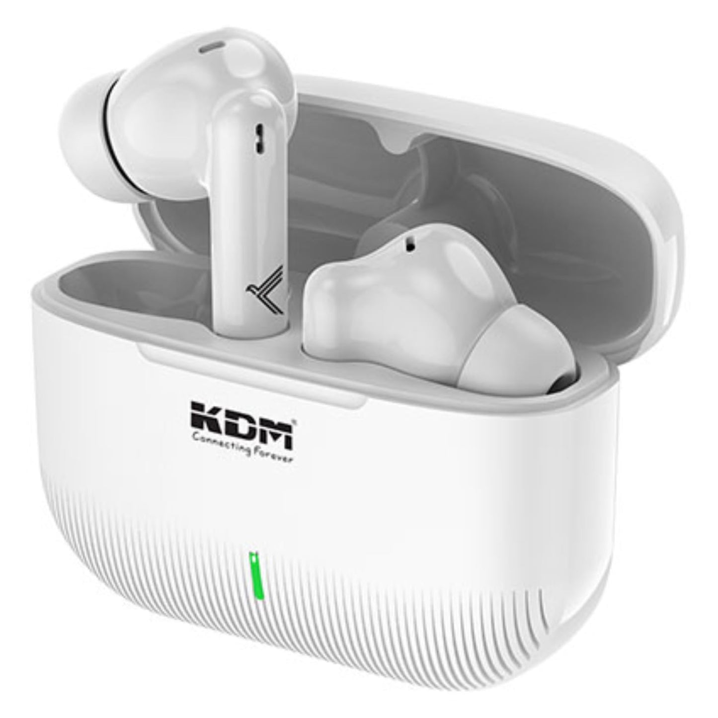 KDM – E1 Leo Pods Truly Wireless in Ear Earbuds with 30hrs Playtime, Free Case, Low Latency, Buds TWS, White