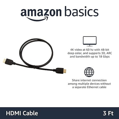 amazon basics 3-Feet High-Speed HDMI 2.0 Cable, Pack of 3 (Black)