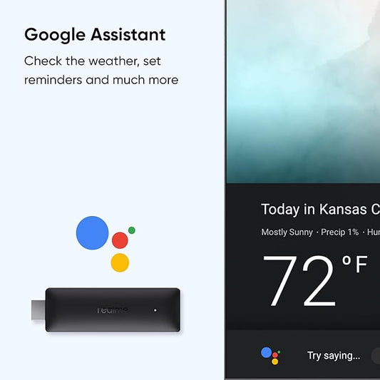 realme Smart TV Stick | Support 2K | Support Bluetooth & HDMI | Based on Android 11 | HDR 10+ Support for Better Video | Built-in Chromecast |Bluetooth Remote with Voice Recognition| Black Color
