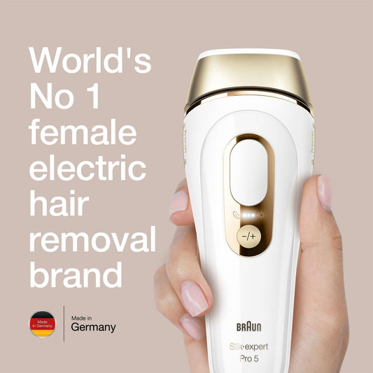 Braun IPL Permanent Hair Removal for Women Silk Expert Pro 5 PL5147, FDA Cleared Cordless Epilator  (White)