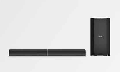 Philips Convertible Soundbar MMS8090B/94 2.1 Channel 80W, Optical-Connectivity Option with Supporting USB, AUX, FM & Remote Control (Black)