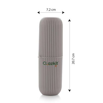 Clazkit Plastic Portable Toothbrush/ToothPaste/Glasses/Make up Brushes Silicone Case Box Storage Organizer Cover For Travel Bathroom Hiking Camping (Color May Vary) - Pack of 1