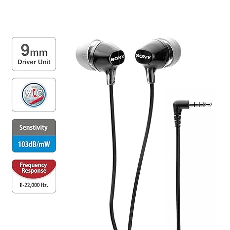 Sony MDR-EX14AP Wired in Ear Headphone with Mic (Black)