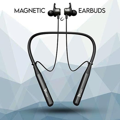 SYSKA Pace X1 Bluetooth Earphone with Clear Hd Sound Magnetic Earbuds,11 Hrs Playback Time,10M Range,Adjustable Clips&Sweat Proof Coating Neckband Compatible with Multi Devices,Black,in-Ear