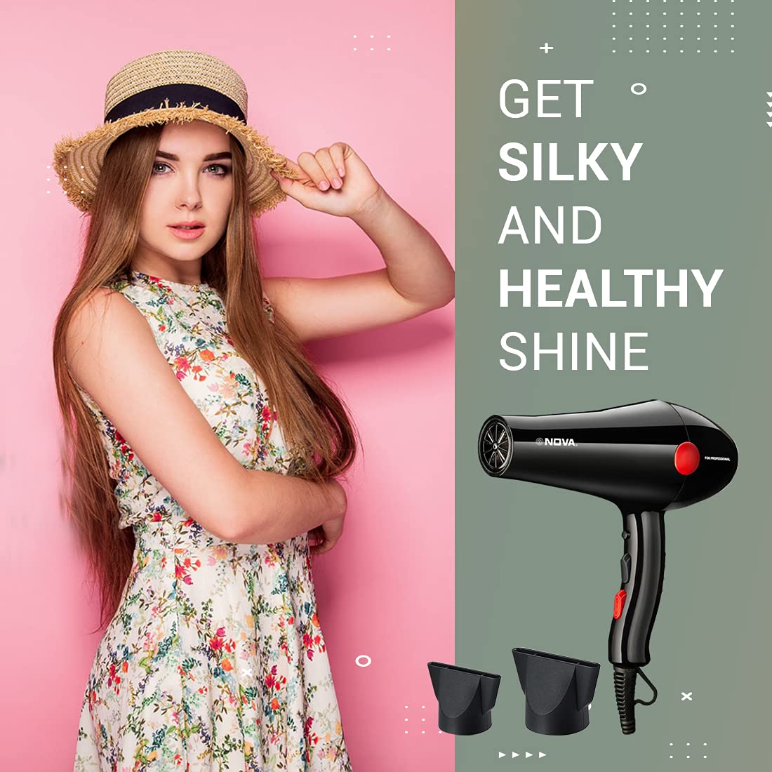 Nova NHP 8210 1800 Watts Proffesional Hair Dryer for Women