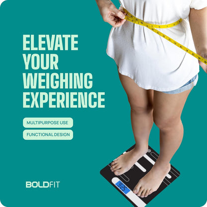 Boldfit Weight Machine for Home Digital Weighing Machine for Human Body with LCD Display Max Weight Capacity 180Kgs (Batteries Not Included) – Bathroom Scale for Home