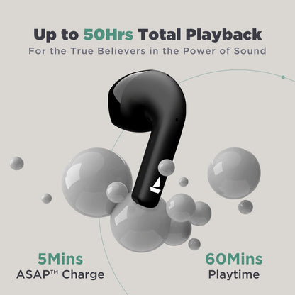 boAt Airdopes Atom 81 Truly Wireless in Ear True Wireless Earbuds W/Upto 50H Playtime, Quad Mics Enx Tech, 13MM Drivers,Super Low Latency(50Ms), ASAP Charge, BT V5.3(Opal Black)