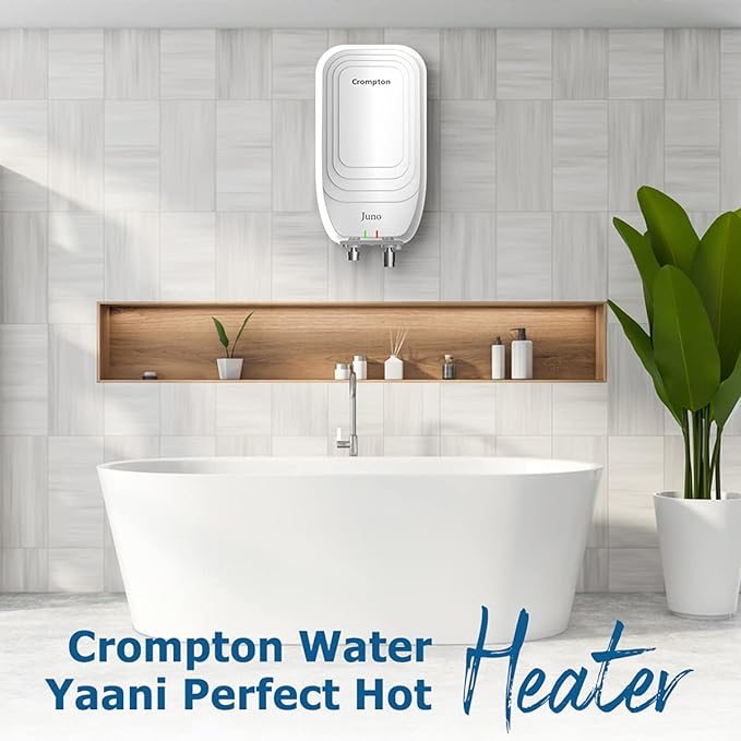 Crompton Juno 3-litres Instant Water Heater (Geyser) with Advance 4 Level Safety (White)