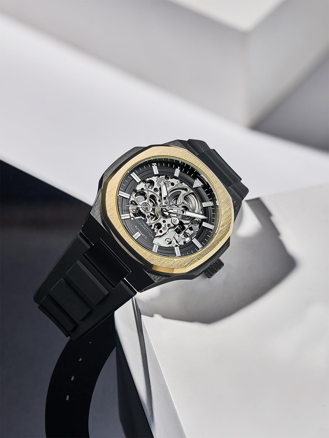 French Connection Autaros Skeleton Dial Silicone Automatic Watch for Men - FCA31BB
