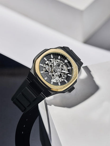 French Connection Autaros Skeleton Dial Silicone Automatic Watch for Men - FCA31BB