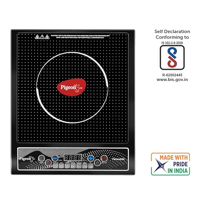 Pigeon by Stovekraft Favourite 1800-Watt Induction Cooktop, Black