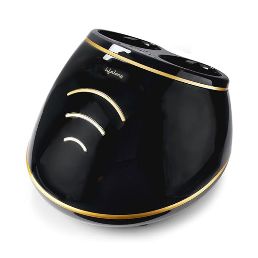 Lifelong LLM432 Air Bag Foot Massager | Shiatsu Foot Massager Machine with Soothing Heat, Deep Kneading Therapy, Air Compression, for Blood Circulation and Foot Wellness, Brown