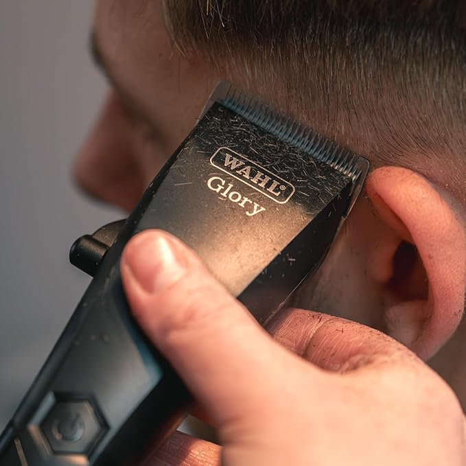 Wahl Glory Professional Clipper, Cord/Cordless Operation, 6000 RPM Powerful Motor, Patented Blade with Integrated Adjustable Lever, Lightweight, Smart LED Indicator, 4.5 Hours Runtime, 2 Years Warranty, 02211-024