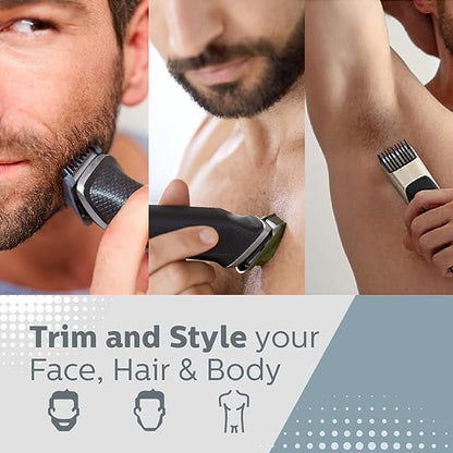 Philips Multi Grooming Kit MG3760/33, 11-in-1 (New Model), Face, Head and Body - All-in-one Trimmer for Men Dual Cut Blades for Maximum Precision, 75 Mins Run Time with Quick Charge