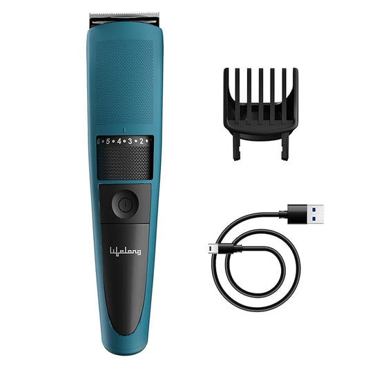 Lifelong Battery Powered Trimmer | 1 Year Warranty | Trimmer for Men, 60 Min Runtime, 20 Length Settings, Hair & Beard Trimmer, Stainless Steel Blades (LLPCM107, Blue)