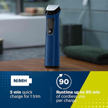 Philips Multi Grooming Kit MG7707/15, 12-in-1, Face, Head and Body - All-in-one Trimmer for Men Power adapt technology for precise trimming, 90 Mins Run Time with Quick Charge