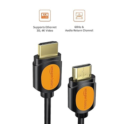 Amazon Basics High Speed HDMI Cable (Gold-Plated, A Male to A Male) - Supports 4K @60Hz and Audio Return (6 Feet)