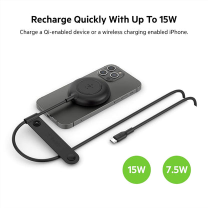 Belkin Magnetic Wireless Charger (Power Supply Included) Compatible with MagSafe with 2M (6ft) Extra-Long Cable Qi Charging Pad for iPhone 12,12 Pro,12 Pro Max & 12 Mini,Black
