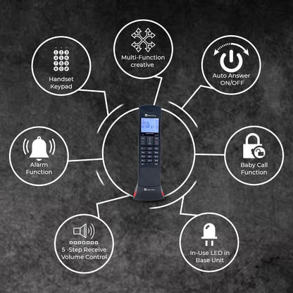 Beetel X95 Flagship Designer Expandable Cordless Landline Phone,Proudly Designed in India,2.4Ghz,Dual Tone,Blue-White LCD,2-Way Speaker Phone,Ringer & Volume Control,Auto Answer,Alarm(X95)