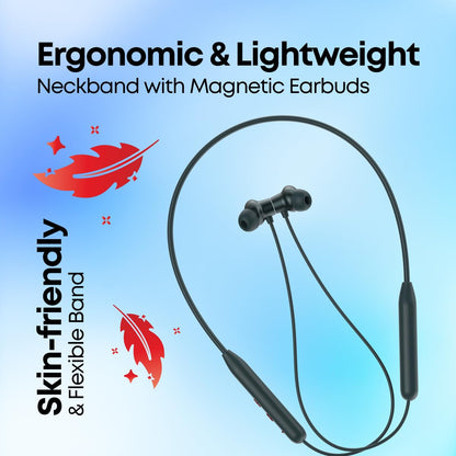 pTron Newly Launched Tangent Eon BT V5.3 Wireless in Ear Neckband, Trutalk AI-ENC for Clear Calls, 13Mm Dynamic Driver, Deep Bass, Type-C Fast Charging, Dual Pairing, Voice Assistant & IPX5 (Grey)