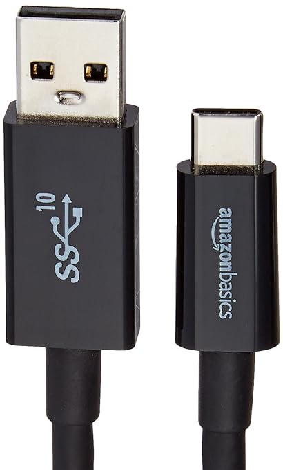 Amazon Basics USB Type-C to USB-A Male 3.1 Gen2 Charging Adapter Charger Cable - 3 Feet (0.9 Meters) - Black & L6LUC022-CS-R USB USB Type C to USB 3.1 Gen1 Female Adapter - White