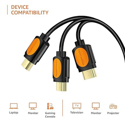 Amazon Basics High Speed HDMI Cable (Gold-Plated, A Male to A Male) - Supports 4K @60Hz and Audio Return (6 Feet)