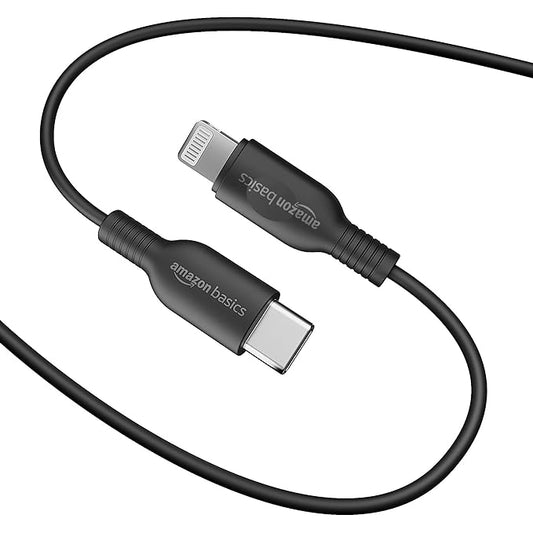 amazon basics Usb C To Lightning Tpe Mfi Certified Charging Cable For Smartphone (Black,1.2 Mtr)