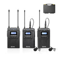 BOYA by-WM8 PRO-K2 UHF Wireless Lavalier Microphone Systems for Cameras Camcorder Smartphone 48-Channel, Real-Monitoring, 984ft, Mic for Live Streaming Video Recording Interview (by-WM8 PRO-K2)