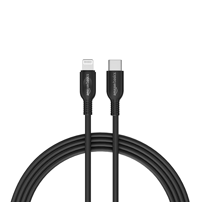 amazon basics Usb C To Lightning Tpe Mfi Certified Charging Cable For Smartphone (Black,1.2 Mtr)