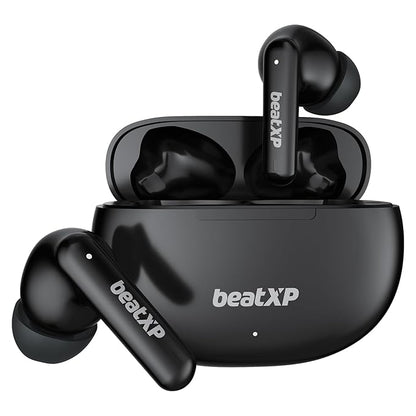 BeatXP Tune XPods Bluetooth TWS in Ear Earbuds with 50H Playtime, Quad Mic ENC Tech, Low Latency, Type C Earphone with 10mm Drivers, IPX5 Water Resistance, BT 5.3, Touch Control (Black)