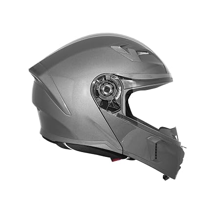 Royal Enfield Mod Adroit MLG Modular Face helmet | Certification: ISI | Impact Protection: High-density EPS liner | Polycarbonate Visor | Micrometric lock | BLACK M