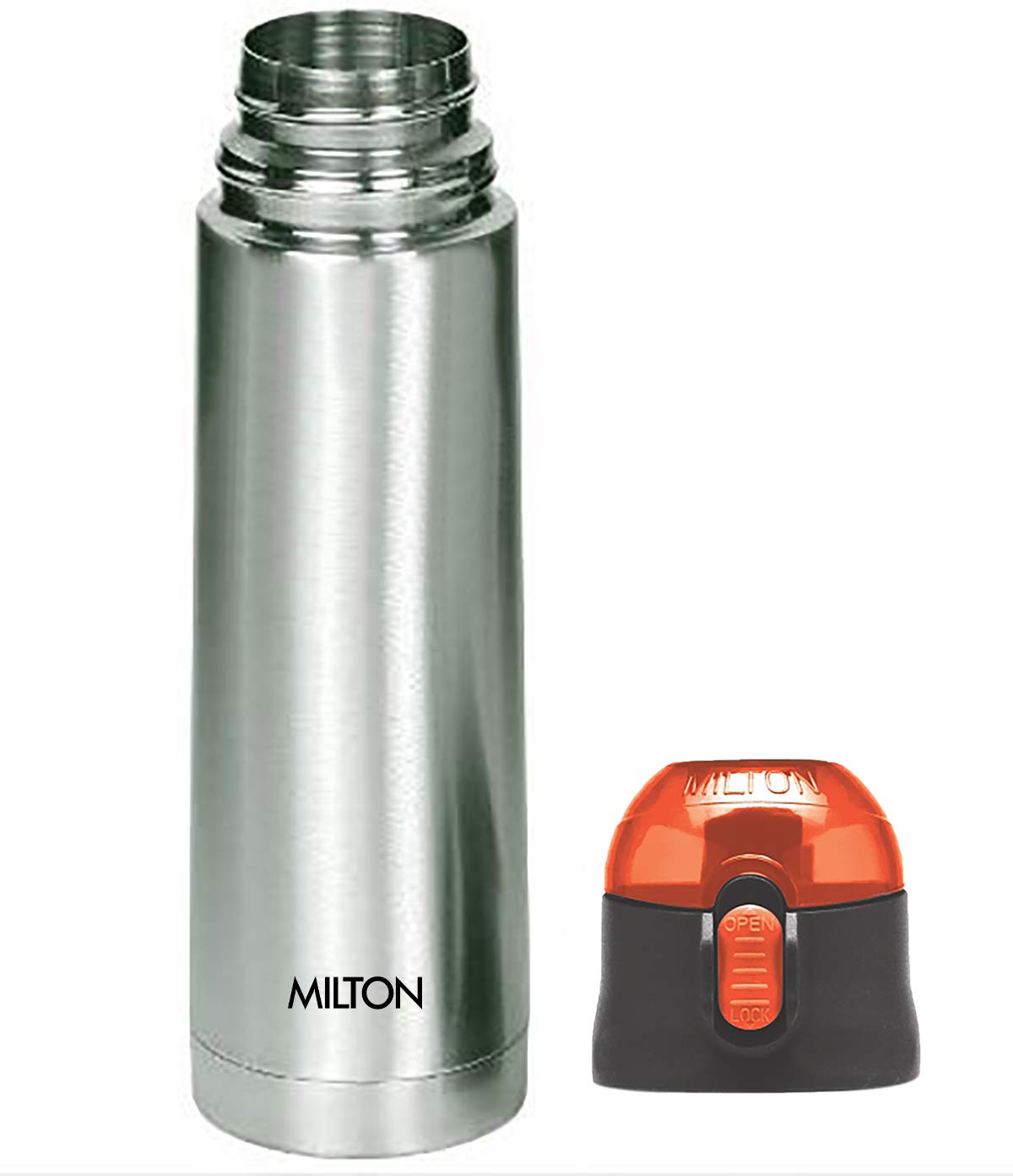 Milton Crown 600 Thermosteel 24 Hours Hot and Cold Water Bottle, 500 ml, Steel Plain |Easy to Carry | Office Bottle | Hiking | Trekking | Travel Bottle | Gym | Home | Kitchen Bottle