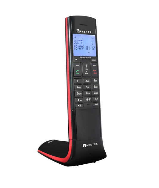 Beetel X95 Flagship Designer Expandable Cordless Landline Phone,Proudly Designed in India,2.4Ghz,Dual Tone,Blue-White LCD,2-Way Speaker Phone,Ringer & Volume Control,Auto Answer,Alarm(X95)