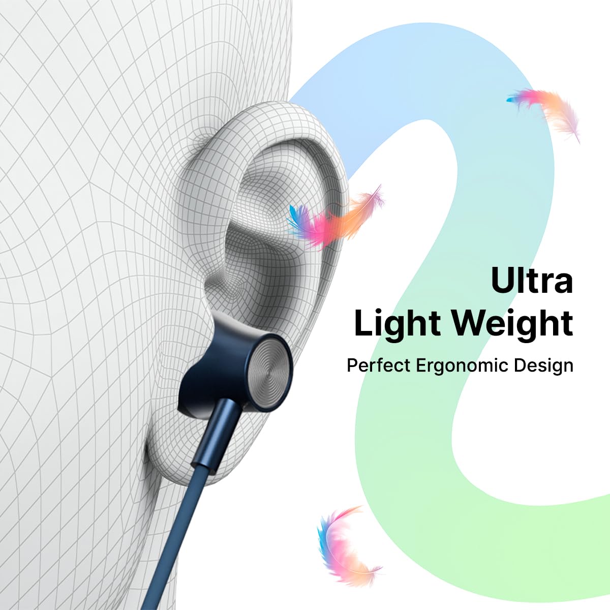 pTron Tangent Evolve w/ 50Hrs Playtime,HD Mic,Pristine Sound,14mm Drivers,Bluetooth V5.3 w/Dual-Device Pairing Wireless Neckband,Magnetic Buds,Voice Assistant,Type-C Charging & IPX4 (Blue) |in_Ear