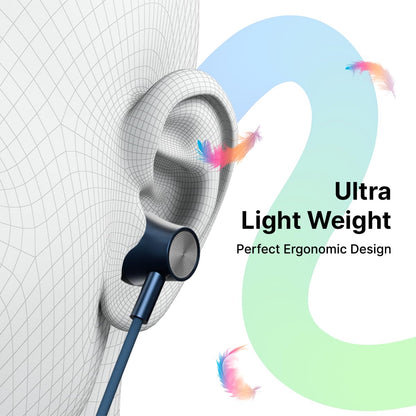 pTron Tangent Evolve w/ 50Hrs Playtime,HD Mic,Pristine Sound,14mm Drivers,Bluetooth V5.3 w/Dual-Device Pairing Wireless Neckband,Magnetic Buds,Voice Assistant,Type-C Charging & IPX4 (Blue) |in_Ear