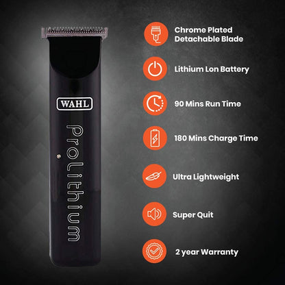 Wahl Professional 08726-224 Professional Ambassador Prolithium Series Rechargeable Clipper (Black)