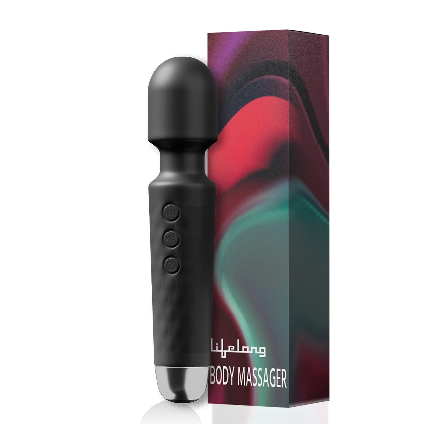 Lifelong Rechargeable Wireless Body Massager Machine with 20 Vibration Modes, 8 Speeds and Water Resistant|Massager Machine for Full Body (1 Year Warranty, Black, LLM468)